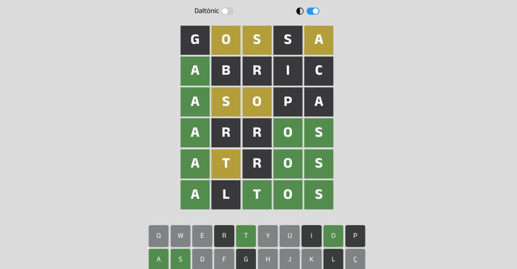 Mode clar Wordle Català