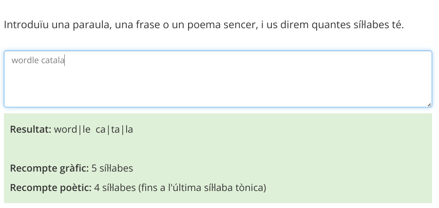 Separador i comptador de síl·labes softcatala